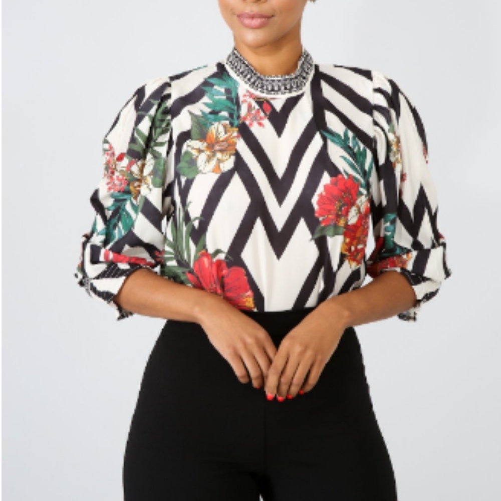 floral sheer top